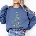 XXXL Indigo Blue Oh Come Let Us Adore Him Christmas Carol Religious Holiday Vintage Script Sweatshirt