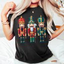 XXL Black Retro Nutcrackers Classic Colorful Christmas Print Illustration For Holiday Season And Nostalgia Comfort Colors Tee
