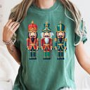 Large Blue Spruce Green Retro Nutcrackers Classic Colorful Christmas Print Illustration For Holiday Season And Nostalgia Comfort Colors Tee