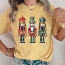 XXXL Mustard Retro Nutcrackers Classic Colorful Christmas Print Illustration For Holiday Season And Nostalgia Comfort Colors Tee