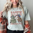 XXXL Bay Light Sage Rocking Around The Christmas Tree, Big Western, Country, Cowboy, Cowgirl Comfort Colors Tee