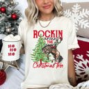  Rocking Around The Christmas Tree Cowboy Horse Rodeo Festive Western Holiday Style Comfort Colors Tee