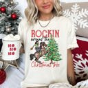  Rocking Around The Christmas Tree Cowboy Horse Rodeo Festive Western Holiday Style Comfort Colors Tee