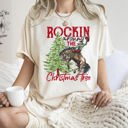 XL Ivory Cream Rocking Around The Christmas Tree Cowboy Horse Rodeo Festive Western Holiday Style Comfort Colors Tee