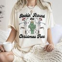 Medium Ivory Cream Rocking Around The Christmas Tree Desert Cactus Dancing Skeletons Comfort Colors Tee