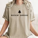  Rocking Around The Christmas Tree Minimal Retro Rock And Roll Comfort Colors Tee