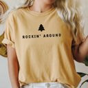 XXXL Mustard Rocking Around The Christmas Tree Minimal Retro Rock And Roll Comfort Colors Tee