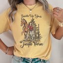 XXL Mustard Saddle Up Your Jingle Horse Christmas Cowgirl Cowboy Country Western Comfort Colors Tee
