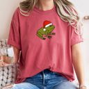 Santa Frog Christmas Retro Toad Holiday Edition Classic Cartoon Style Comfort Colors Tee