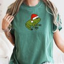 XXL Blue Spruce Green Santa Frog Christmas Retro Toad Holiday Edition Classic Cartoon Style Comfort Colors Tee