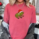 XL Crimson Red Santa Frog Christmas Retro Toad Holiday Edition Classic Cartoon Style Comfort Colors Tee