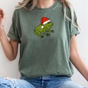 XL Moss Dark Green Santa Frog Christmas Retro Toad Holiday Edition Classic Cartoon Style Comfort Colors Tee
