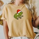 XXXL Mustard Santa Frog Christmas Retro Toad Holiday Edition Classic Cartoon Style Comfort Colors Tee