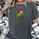 XXXL Pepper Dark Gray Santa Frog Christmas Retro Toad Holiday Edition Classic Cartoon Style Comfort Colors Tee