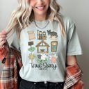 XXL Bay Light Sage Jesus True Story Luke 2-120 Manger Nativity Christmas Scripture Comfort Colors Tee