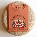 Medium Yam I'm Dreaming Of A White Christmas Retro Movie Classic Nostalgic Holiday Theme Comfort Colors Tee