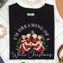 XL Black I'm Dreaming Of A White Christmas Retro Movie Classic Nostalgic Holiday Theme Comfort Colors Tee
