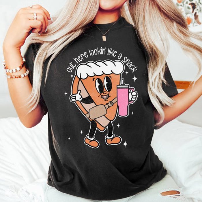 Out Here Looking Like A Snack, Pumpkin Pie Thanksgiving Bougie Little Debbie Edition Comfort Colors Tee