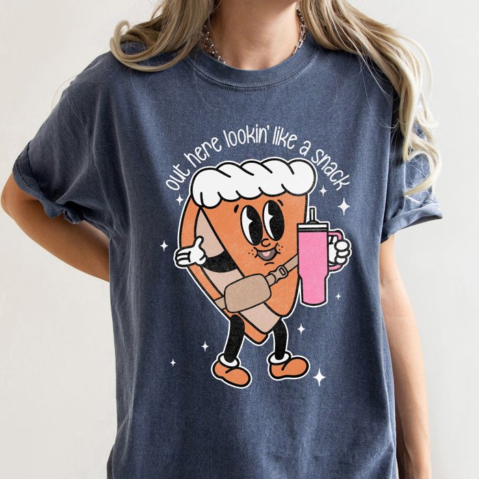Out Here Looking Like A Snack, Pumpkin Pie Thanksgiving Bougie Little Debbie Edition Comfort Colors Tee