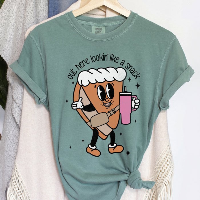 Out Here Looking Like A Snack, Pumpkin Pie Thanksgiving Bougie Little Debbie Edition Comfort Colors Tee
