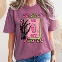 Medium Berry Red Ho Ho Ho Season Skeleton Light Switch Christmas Comfort Colors Tee