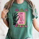 XXL Blue Spruce Green Ho Ho Ho Season Skeleton Light Switch Christmas Comfort Colors Tee