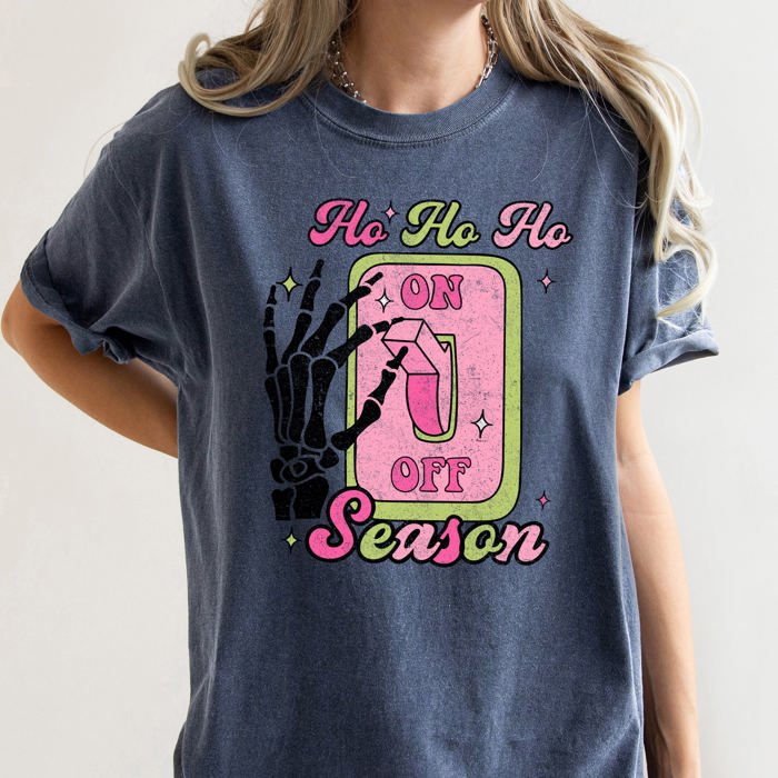 Ho Ho Ho Season Skeleton Light Switch Christmas Comfort Colors Tee