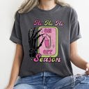 XXL Pepper Dark Gray Ho Ho Ho Season Skeleton Light Switch Christmas Comfort Colors Tee