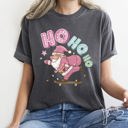 XXXL Pepper Dark Gray Ho Ho Ho Pink Skateboarding Santa Retro Christmas Graphic Holiday Edition Comfort Colors Tee