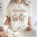 Large Ivory Cream Howdy Christmas Santa Cowboy Horse Sleigh Desert County Western Comfort Colors Tee