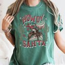 XXXL Blue Spruce Green Howdy Santa Cowboy Reindeer Rodeo Desert Cactus Christmas Western Frontier Holiday Vintage Vibe Comfort Colors Tee