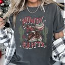 XXXL Pepper Dark Gray Howdy Santa Cowboy Reindeer Rodeo Desert Cactus Christmas Western Frontier Holiday Vintage Vibe Comfort Colors Tee