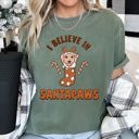 Small Moss Dark Green I Believe In Santa Dog Lover Pets Christmas Holiday Edition Premium Vintage Style Comfort Colors Tee