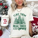  I Like Them Real Thick Christmas Retro Funny Baby Got Back Mix Pine Tree Comfort Colors Tee