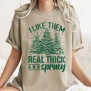  I Like Them Real Thick Christmas Retro Funny Baby Got Back Mix Pine Tree Comfort Colors Tee