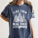 Small Denim Blue I Like Them Real Thick Christmas Retro Funny Baby Got Back Mix Pine Tree Comfort Colors Tee