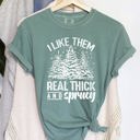 Medium Light Green I Like Them Real Thick Christmas Retro Funny Baby Got Back Mix Pine Tree Comfort Colors Tee