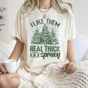 XXL Ivory Cream I Like Them Real Thick Christmas Retro Funny Baby Got Back Mix Pine Tree Comfort Colors Tee