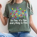  I'm Fine, It's Fine, Everything Is Fine Christmas Lights Edition Comfort Colors Tee