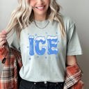 Medium Bay Light Sage Ice Cold Christmas Winter Retro Vintage Holiday Scene Art Print Nostalgic Winter Vibe Comfort Colors Tee