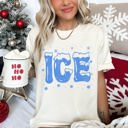 Medium Ivory Cream Ice Cold Christmas Winter Retro Vintage Holiday Scene Art Print Nostalgic Winter Vibe Comfort Colors Tee