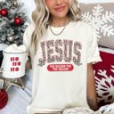 Medium Ivory Cream Jesus, Reason For The Season Leopard Print Christmas Faith Design Comfort Colors Tee