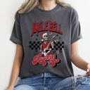 XXL Pepper Dark Gray Jingle Bell Rocking Skeleton Retro Rock Music Vibe Nostalgic Vintage Halloween Party Theme Comfort Colors Tee