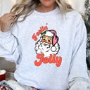 XXXL Ash Light Gray Feeling Jolly Retro Santa Christmas Holiday Cheer Special Edition Vintage Style Sweatshirt