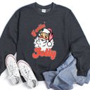 XXL Dark Gray Heather Feeling Jolly Retro Santa Christmas Holiday Cheer Special Edition Vintage Style Sweatshirt