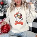 Medium Sand Feeling Jolly Retro Santa Christmas Holiday Cheer Special Edition Vintage Style Sweatshirt
