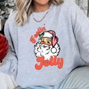 Medium Heather Sport Gray Feeling Jolly Retro Santa Christmas Holiday Cheer Special Edition Vintage Style Sweatshirt