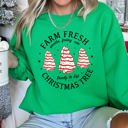  Farm Fresh Christmas Tree Cakes Festive Seasonal Bake Shop Illustration Artwork Holiday Decor Collection Sweatshirt