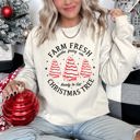  Farm Fresh Christmas Tree Cakes Festive Seasonal Bake Shop Illustration Artwork Holiday Decor Collection Sweatshirt