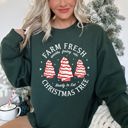 Large Forest Green Farm Fresh Christmas Tree Cakes Festive Seasonal Treats For The Holidays Cozy Comfort Sweatshirt